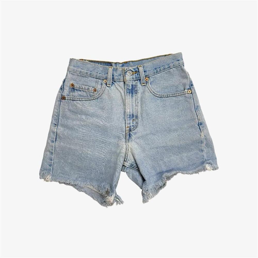 Vintage Levi’s light wash cutoff shorts 505s frayed distressed hem high rise - Picture 4 of 8